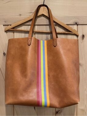 Madewell Transport Tote Rainbow Stripe